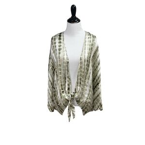 Cato Women's Size 18/20W Kaftan Blouse Top Sheer Tie-Dye Green Cover-Up
